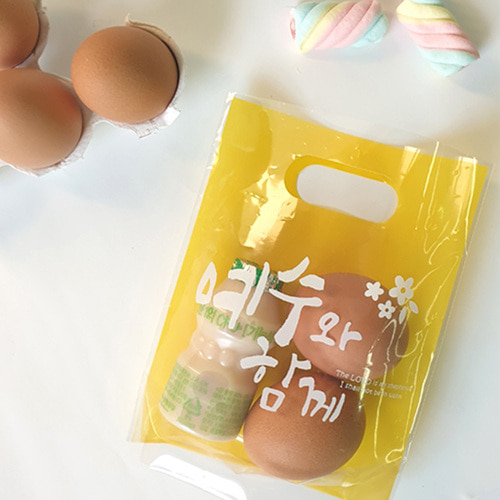 부활절 계란 포장 꾸미기 선물 2구 손잡이 비닐가방 경지사